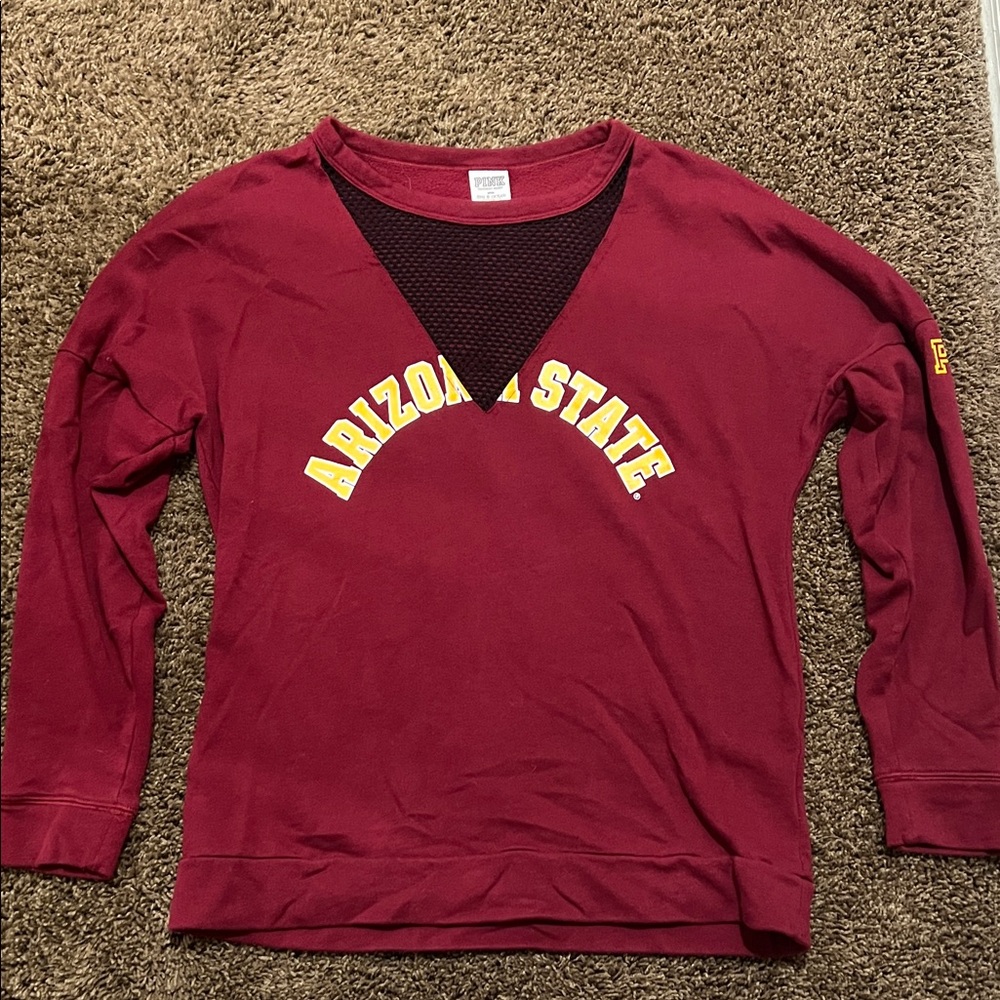 Victoria's Secret Oversized ASU Maroon and Yellow Sweater